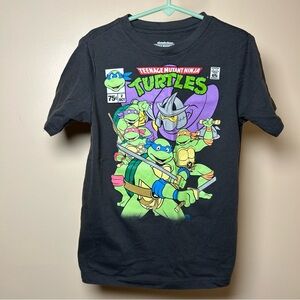 TMNT Licensed Character Tee – Size 6/7 | Charcoal Gray Comic Graphic Shirt